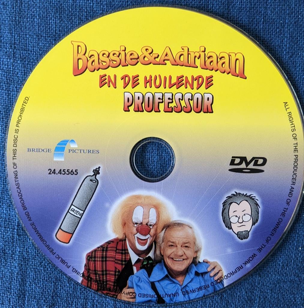 Dvd Bassie & Adriaan en de huilende professor, Cd's en Dvd's, Ophalen of Verzenden