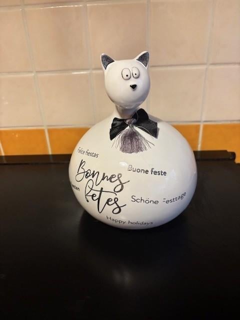 Chat en céramique, Enlèvement ou Envoi, Comme neuf, Chien ou Chat, Statue ou Figurine
