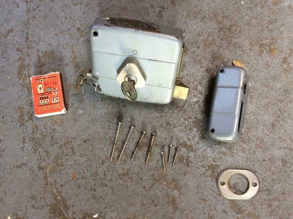Deurslot jaren 30 Cisa ouderwets oplegslot buitendeur, Enlèvement, Utilisé, Fer, Clé