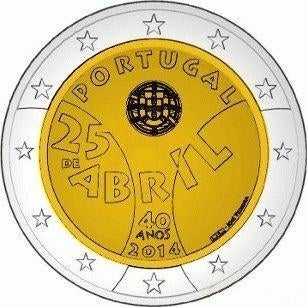 2 euros. Sp. Sortir. Révolution portugaise de 2014, Enlèvement ou Envoi, Portugal, 2 euros, Monnaie en vrac