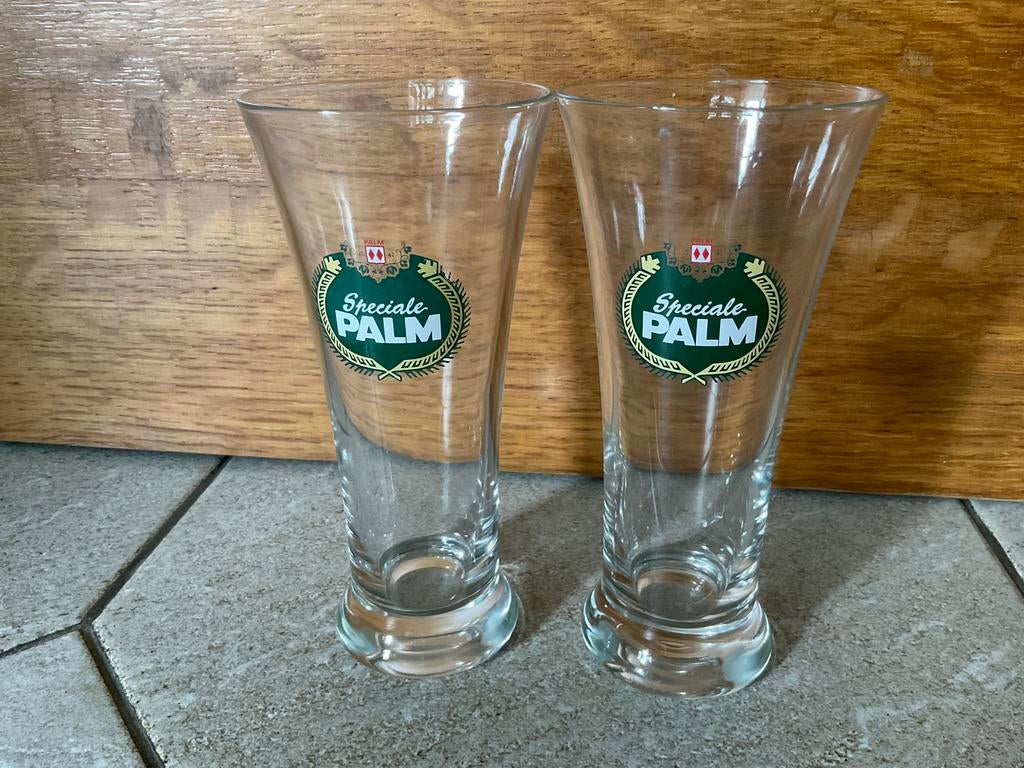 Oude bierglazen Speciale Palm, Verzamelen, Glas en Drinkglazen, Zo goed als nieuw, Verzenden