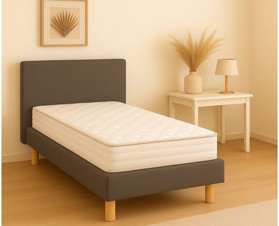 Lit boxsprings avec matelas, Maison & Meubles, Chambre à coucher | Lits boxsprings, Neuf, 90 cm, Gris, Boxsprings