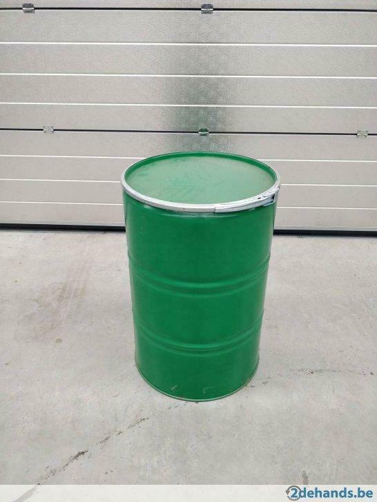 Groen ijzeren vat van 200l, Gebruikt