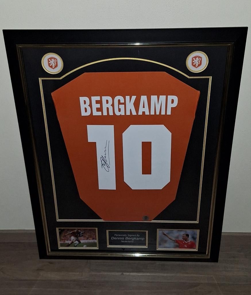 Nederlands elftal shirt gesigneerd door Dennis Bergkamp coa, Ophalen, Nieuw, Shirt