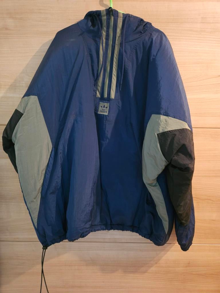 Adidas Puffy Anorak-jas, Blauw, Overige maten, Ophalen of Verzenden, Zo goed als nieuw