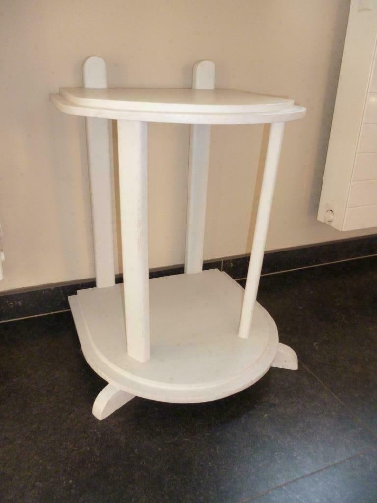 Oud tafeltje bijzettafeltje tafel voor tegen muur wit geverf, Antiek en Kunst, Ophalen of Verzenden
