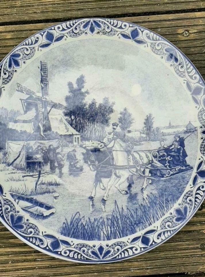 Delfst wandbord 38 cm, Ophalen of Verzenden