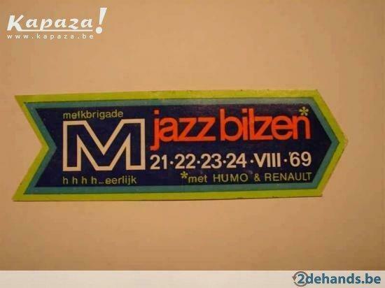 Sticker Jazz Bilzen 1969, Ophalen of Verzenden, Zo goed als nieuw