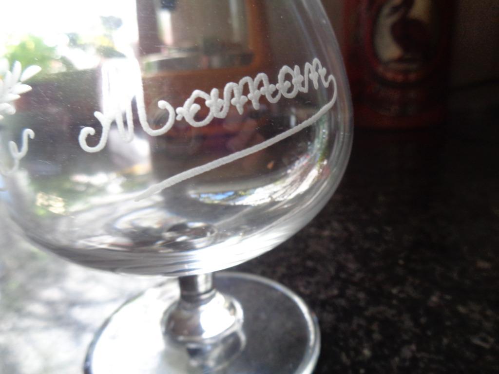 Verre Cristal Val St.Lambert graver Maman. Fètes des mamans, Enlèvement ou Envoi, Neuf, Autres matériaux, Verre ou Verres