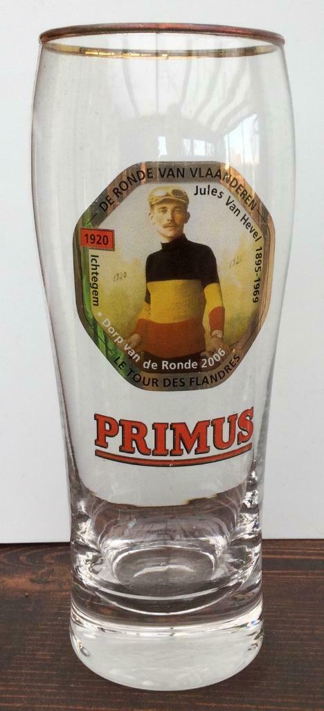 bier brouwerij glas Primus ronde vlaanderen Jules Van Nevel, Verzamelen, Ophalen of Verzenden, Zo goed als nieuw, Bierglas