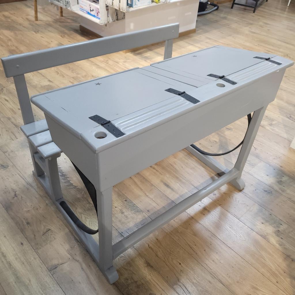 Pupitre Banc d'écolier à double plateaux - remis en état, Enfants & Bébés, Enlèvement, Comme neuf, Autres types