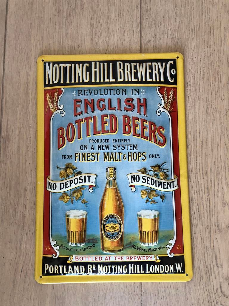 Reclamebord Nothing Hill Brewery Co, Ophalen, Zo goed als nieuw, Reclamebord