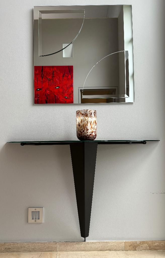 Meuble mural design avec miroir, Maison & Meubles, Armoires | Armoires murales, Moins de 25 cm, Comme neuf, Enlèvement, Verre