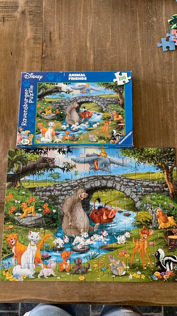 Puzzel Disney. Dierenvrienden 100 stukken, Ophalen of Verzenden, Meer dan 50 stukjes, Gebruikt, 6 jaar of ouder