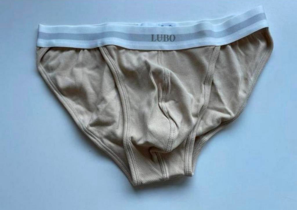 Slip tanga côtelé pour hommes, Envoi, Beige, Slip