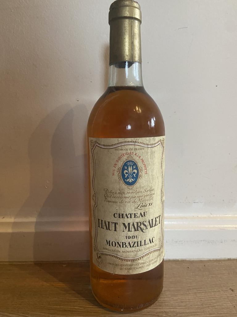 Witte bordeau wijn Chateau Haut Marsalet 1981 Monbazillac, Verzamelen, Wijnen, Ophalen of Verzenden