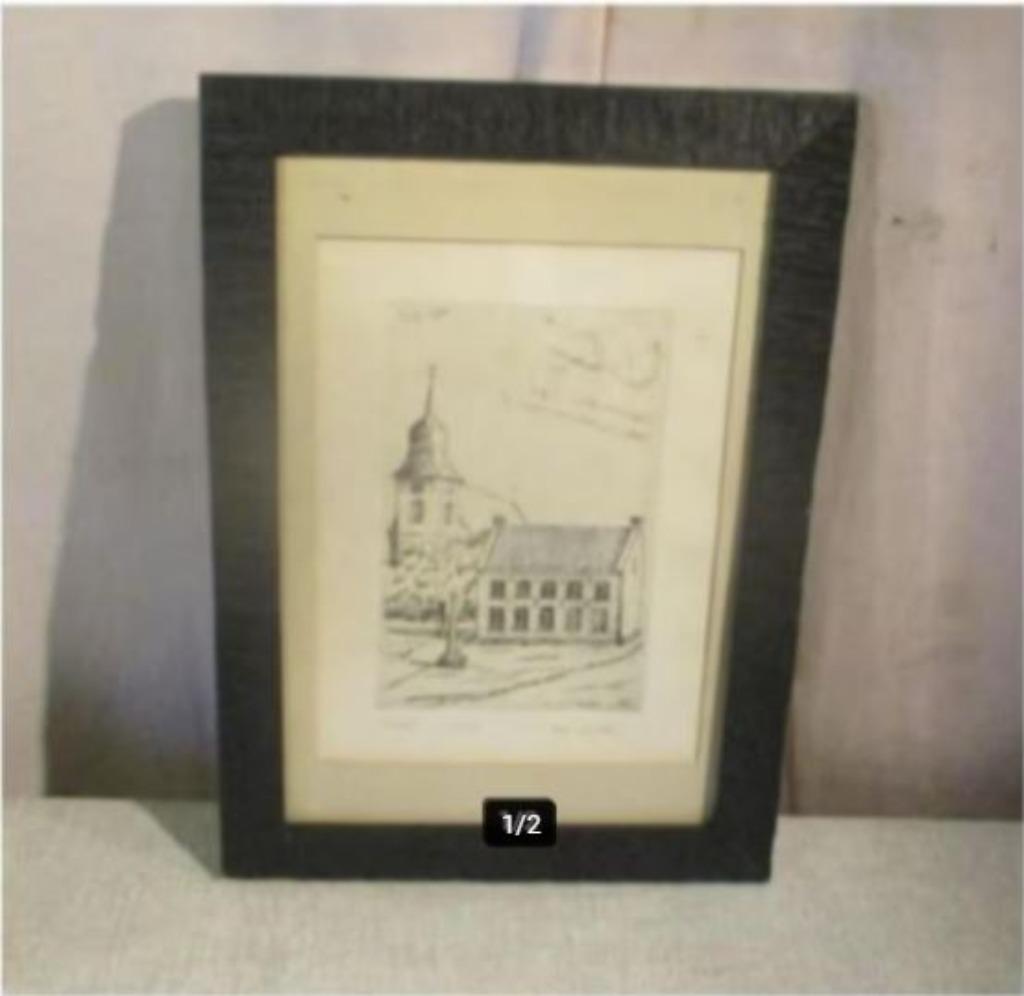 Belle gravure « Hoeselt » - Henri van Henke, Antiquités & Art, Art | Eaux-fortes & Gravures, Enlèvement ou Envoi