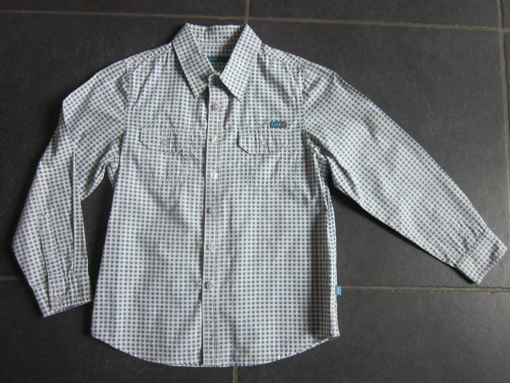 turquoise hemd met fijne sterretjes, Kinderen en Baby's, Ophalen of Verzenden, Zo goed als nieuw, Jongen, Overhemd of Blouse