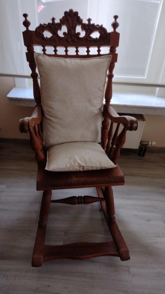 Schommelstoel Teak, Huis en Inrichting, Ophalen, Bruin, Zo goed als nieuw, Eén