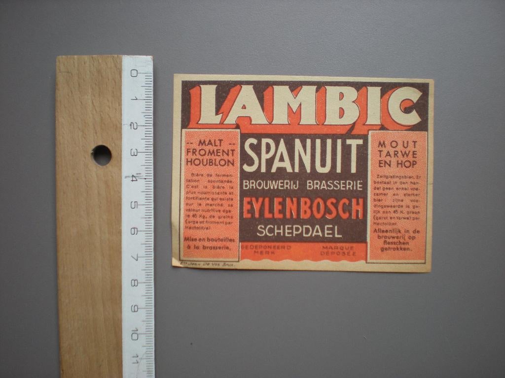 bière - étiquette - brasserie Eylenbosch, Enlèvement ou Envoi, Comme neuf, Panneau, Plaque ou Plaquette publicitaire, Autres marques