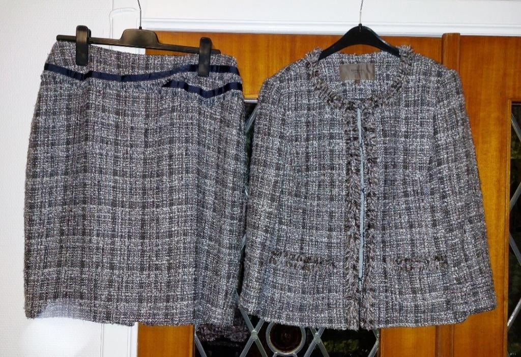 Gekleed pak,  wol+zilverdraad, Autre, Kostuum of Pak, Overige kleuren, Maat 42/44 (L)