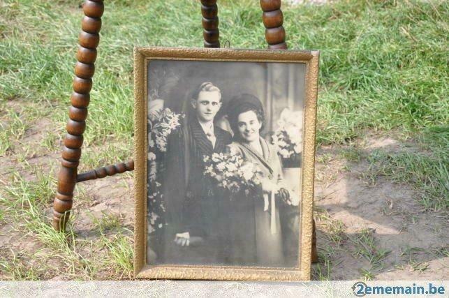 encadrement doré bois et plâtre couple mariage n°34, Ophalen of Verzenden