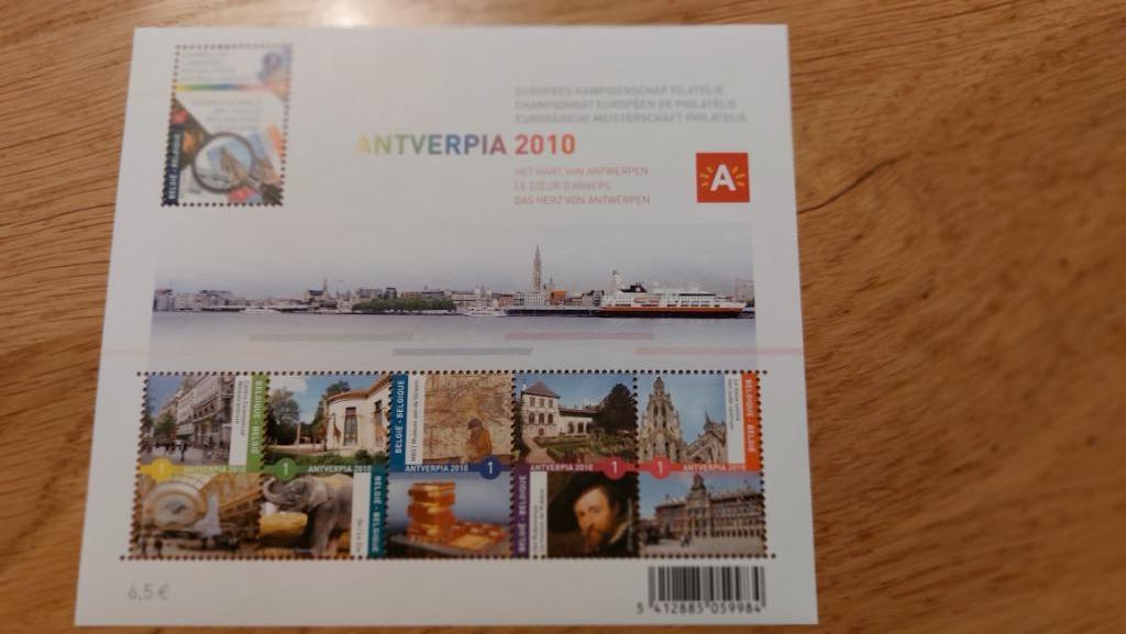 België: Antverpia 2010, Het hart van Antwerpen - BL177, Postzegels en Munten, Postzegels | Europa | België, Orginele gom, Ophalen of Verzenden