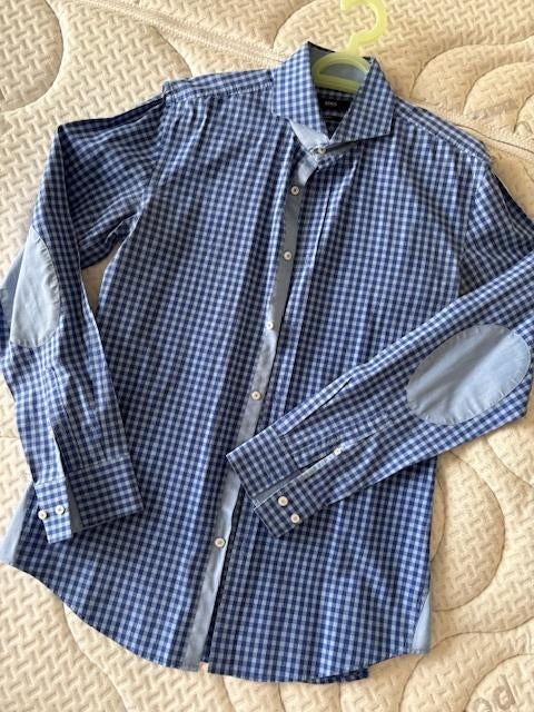 Hemd Hugo (Hugo Boss) maat 40, Kleding | Heren, Boss, Blauw, Zo goed als nieuw, Halswijdte 39/40 (M)