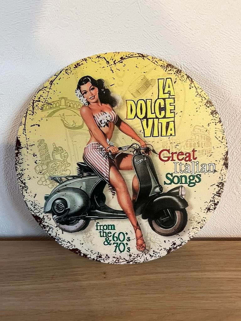 Plaque métallique Vespa dolce vita, Enlèvement ou Envoi, Neuf