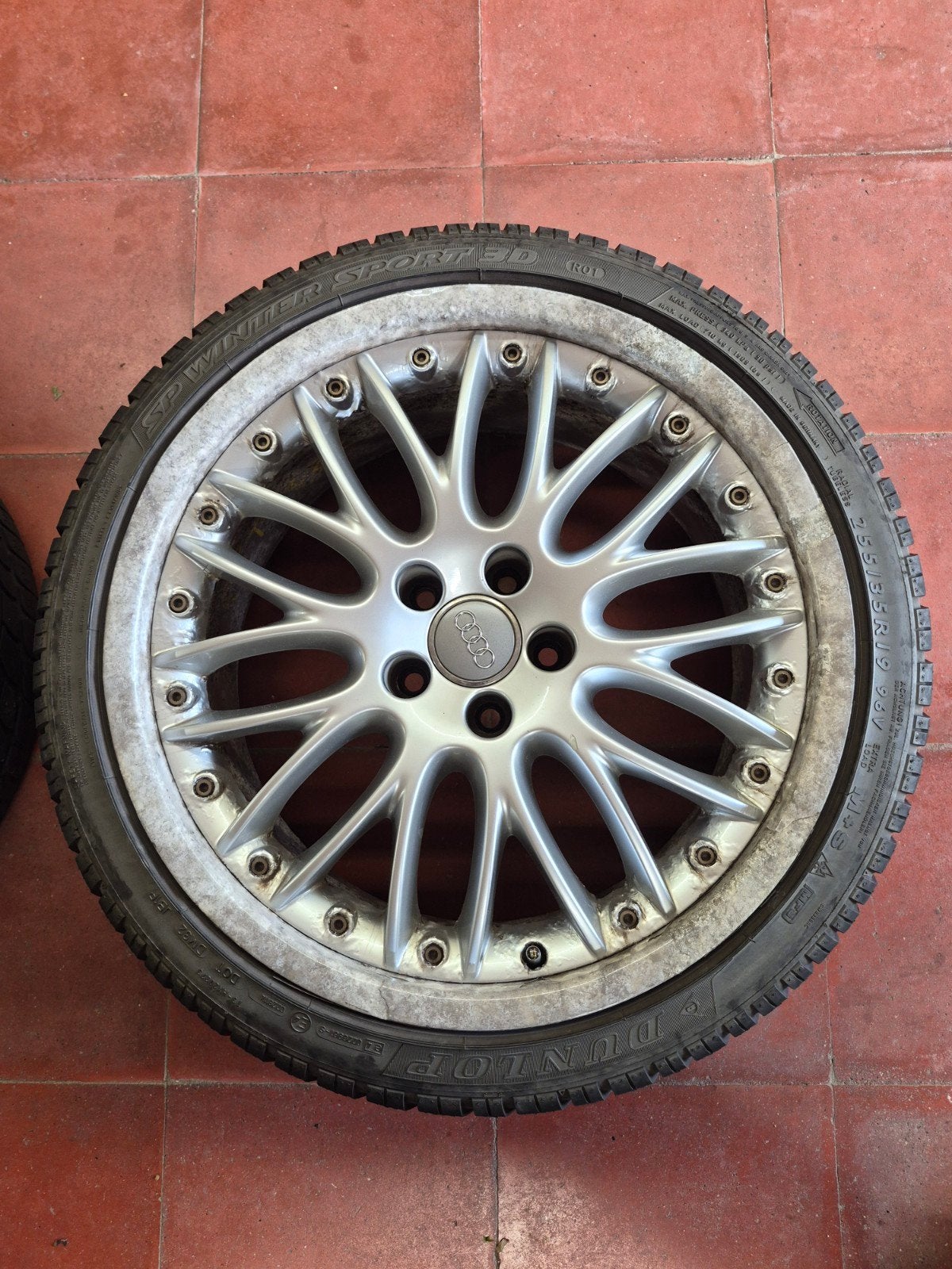 Autovelgen(4) Audi met winterbanden, Auto-onderdelen, Gebruikt, 255 mm, Velg(en), Winterbanden