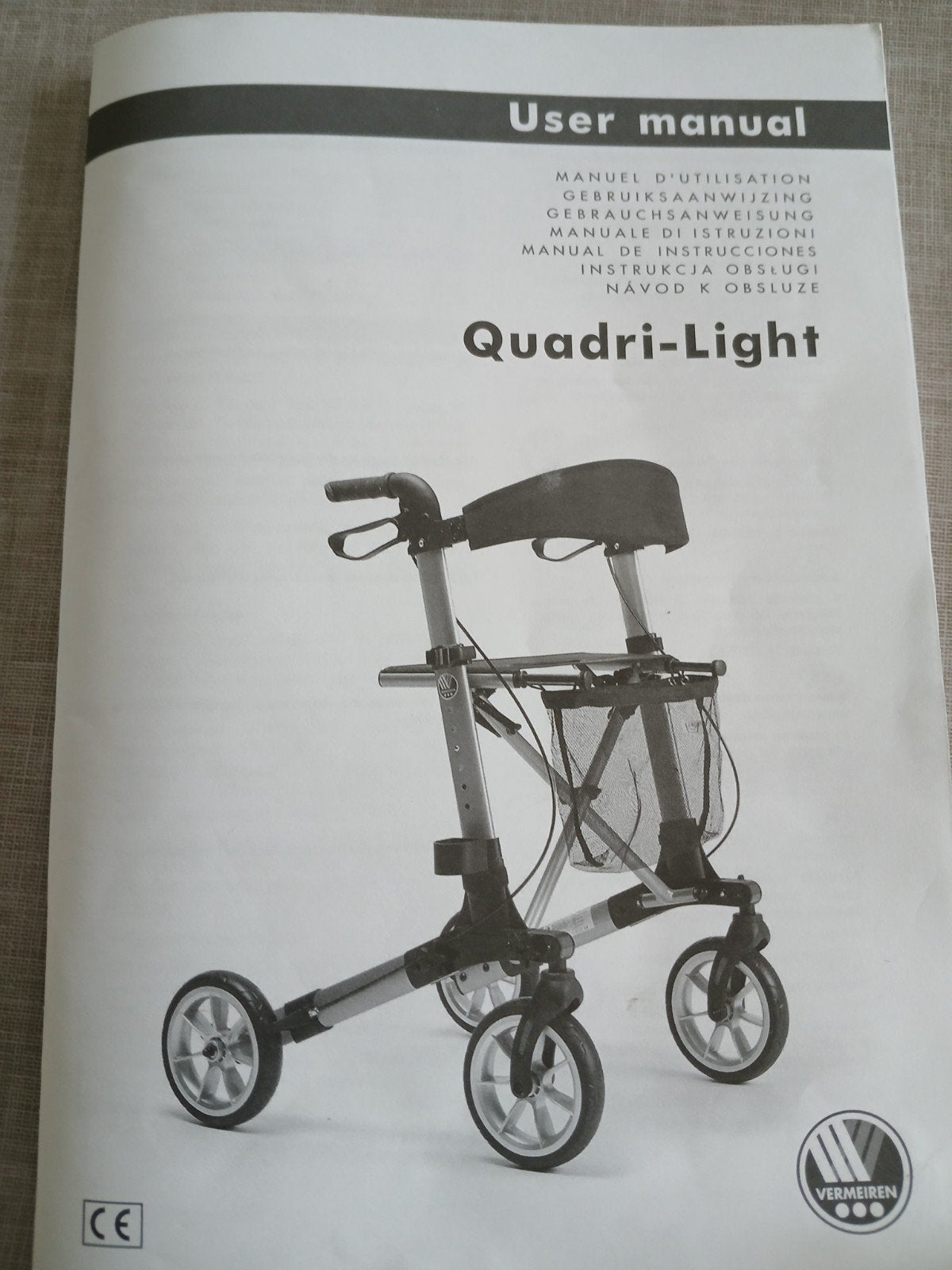 Rollator Vermeiren Quadri-light, Diversen, Ophalen, Zo goed als nieuw