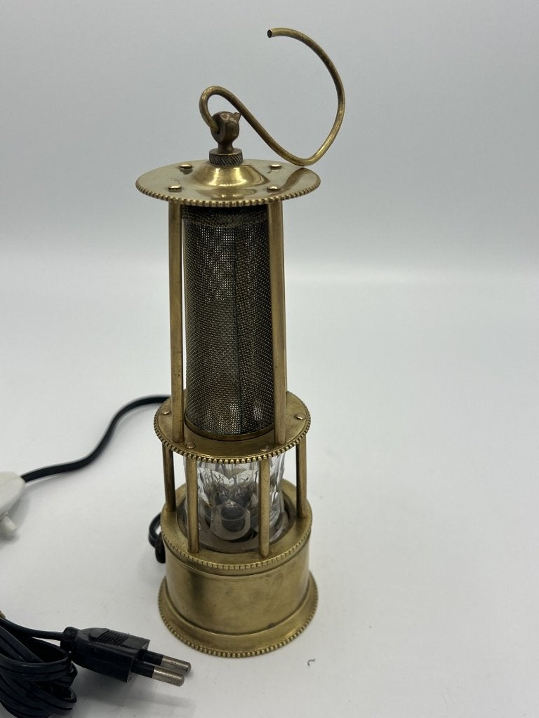 lampe de mineur en laiton antique câblée, Enlèvement ou Envoi, Cuivre