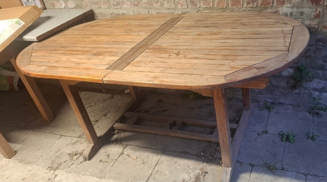TABLE DE JARDIN TECK MASSIF extensible, Jardin & Terrasse, Enlèvement