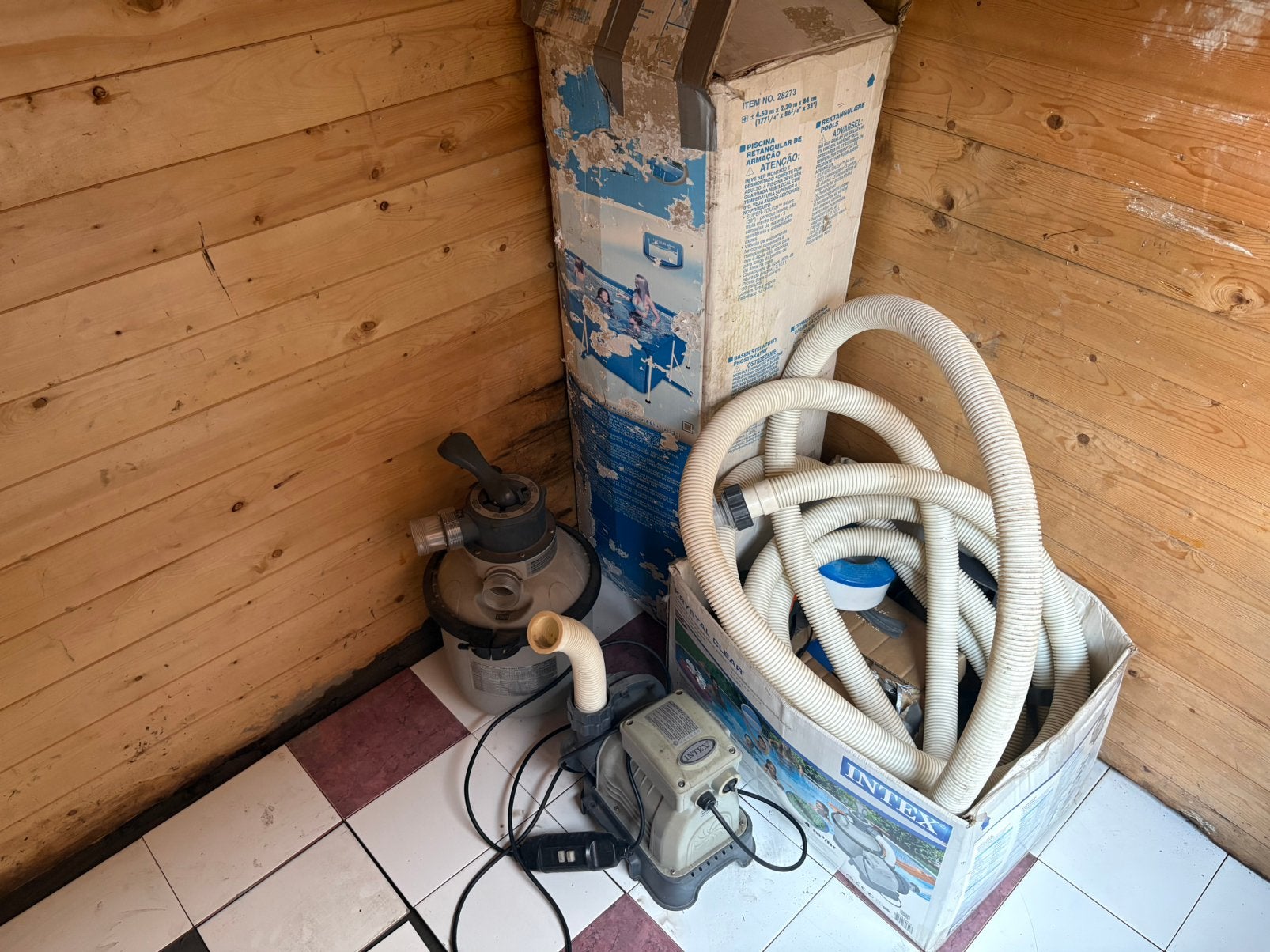 Zwembad met waterpomp en rijneger, Tuin en Terras, Zwembaden, Ophalen, Zo goed als nieuw