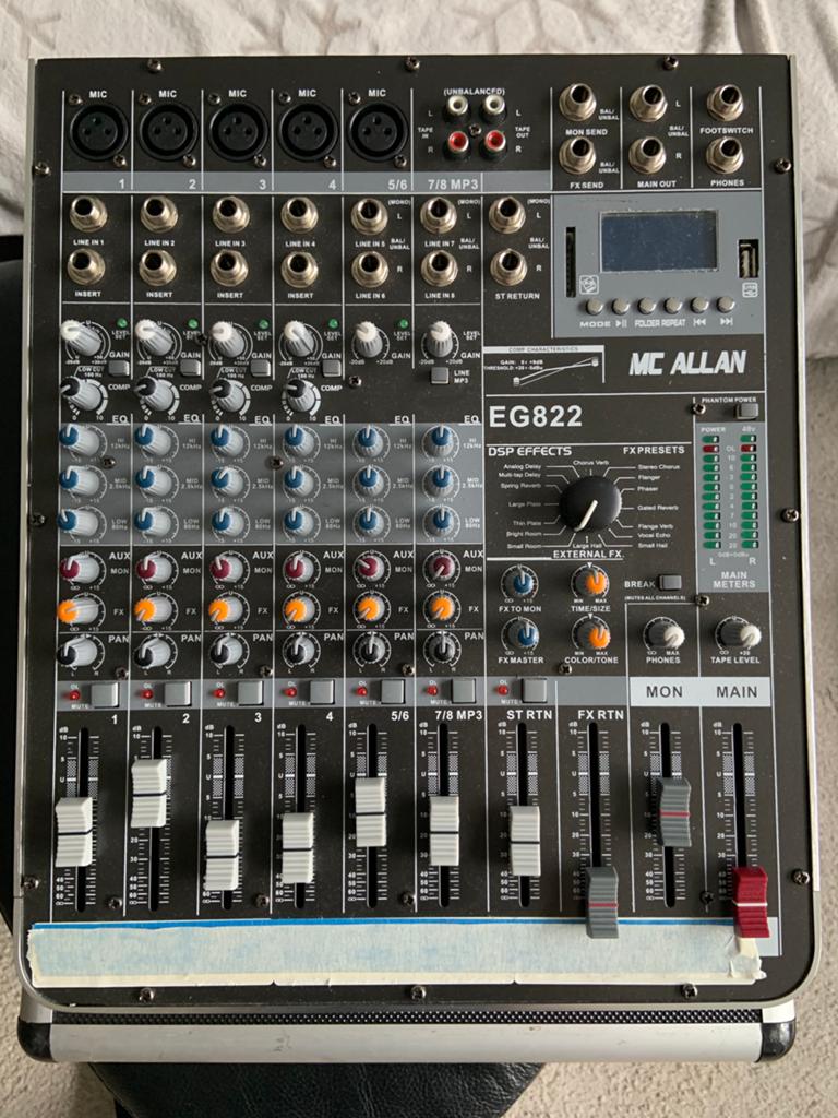 MC Allan EG822 mengpaneel met koffer, Ophalen, Gebruikt