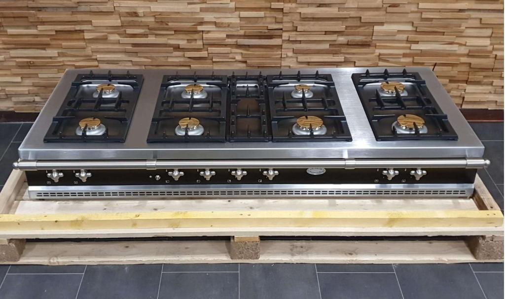 Lacanche 150 cm Rangetop inbouw/opbouw kookplaat zwart + rvs, Niet ingevuld, Gaz, Classe énergétique A ou plus économe, Enlèvement ou Envoi