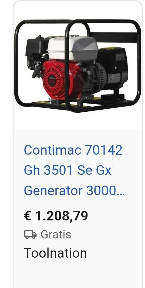 Générateur Contimac GH-3501-SE, générateur 3 000 W, Enlèvement
