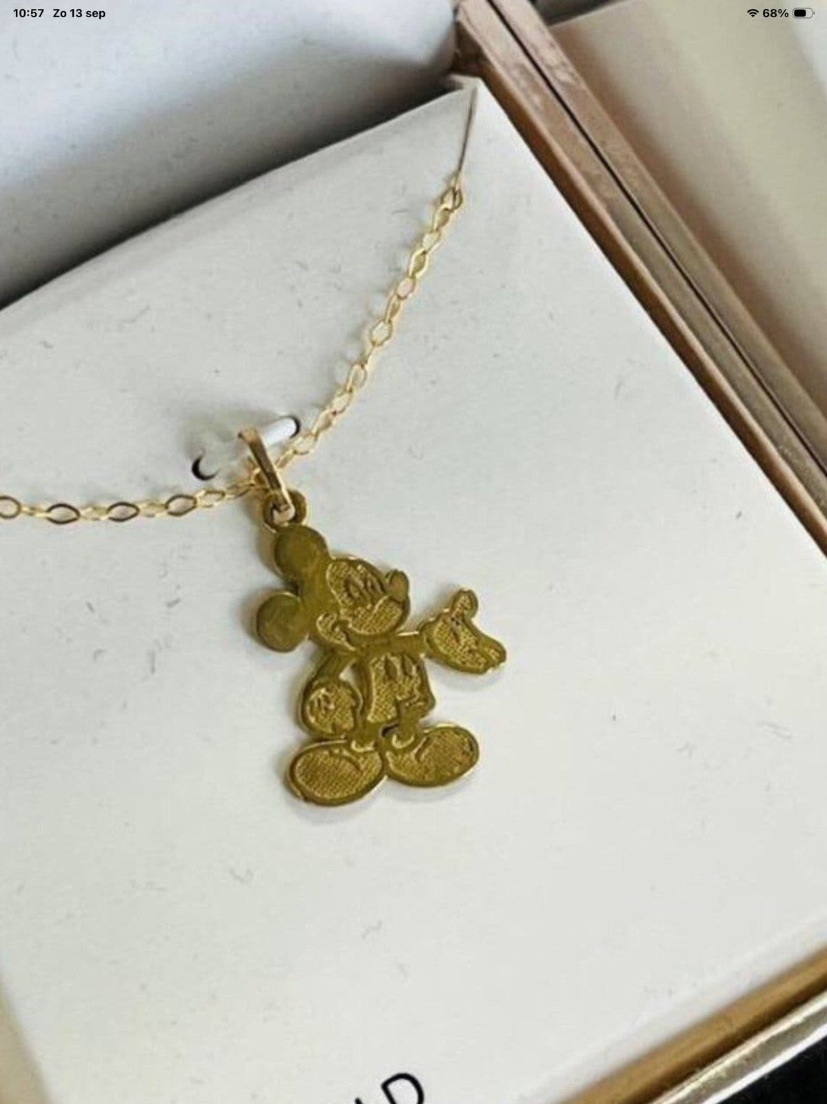 Bijoux Disney en or 9 carats. 4 pièces., Neuf, Avec pendentif, Or, Jaune