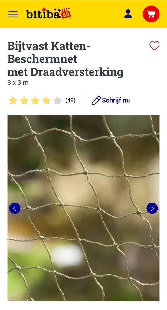 Netten voor fruitbomen, kattenren/balkon, kippenren, Dieren en Toebehoren, Ophalen, Gebruikt