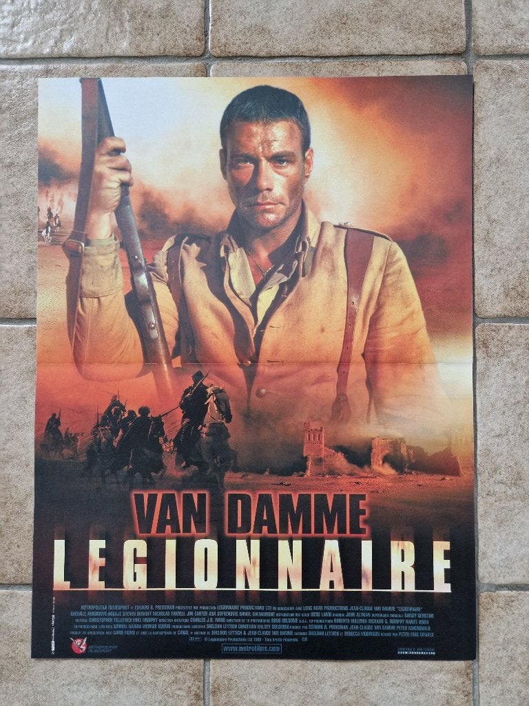 filmaffiche Jean-Claude Van Damme Legionnaire filmposter, Collections, Posters & Affiches, Enlèvement ou Envoi, Rectangulaire vertical