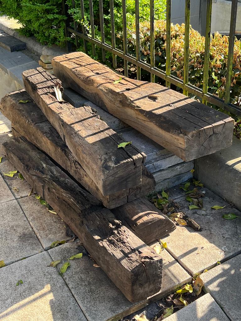 Billes de chemin de fer, Jardin & Terrasse, Moins de 180 cm, Bois dur, Enlèvement, Utilisé