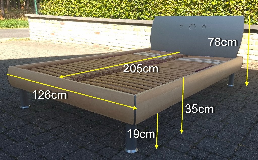 BED 120 X 200 CM MET LATTENBODEM, Huis en Inrichting, Ophalen, Zo goed als nieuw, Twijfelaar, 120 cm