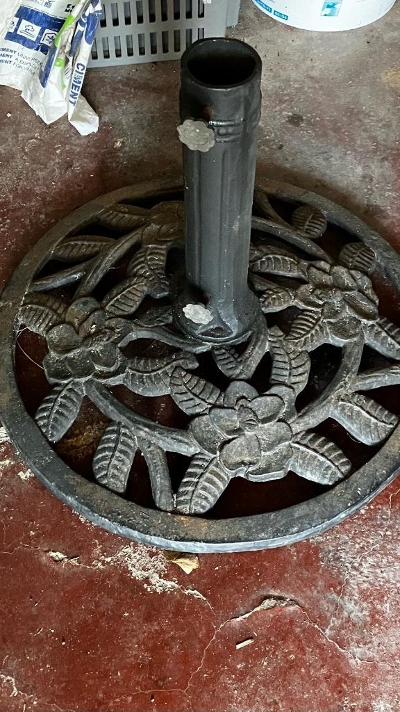 Metalen parasolvoet, Tuin en Terras, Parasols, Ophalen, Gebruikt, Minder dan 1 meter, Parasolvoet