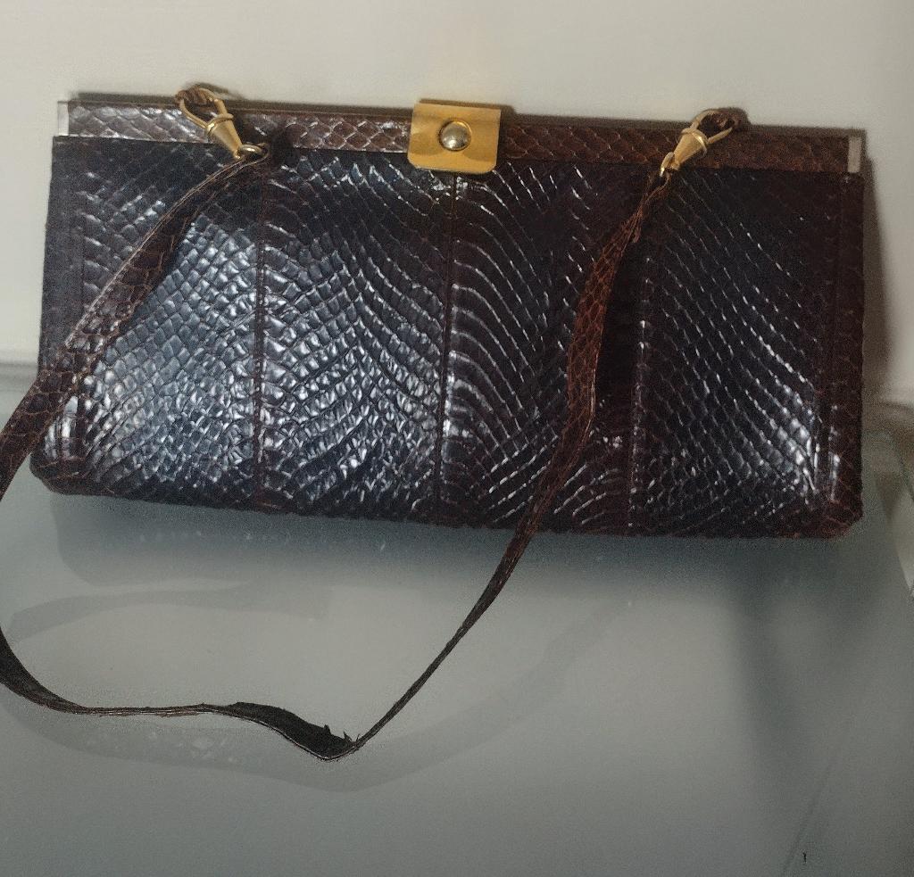 Sac à main vintage en peau de serpent Pistore années 60/70, Enlèvement, Autres types