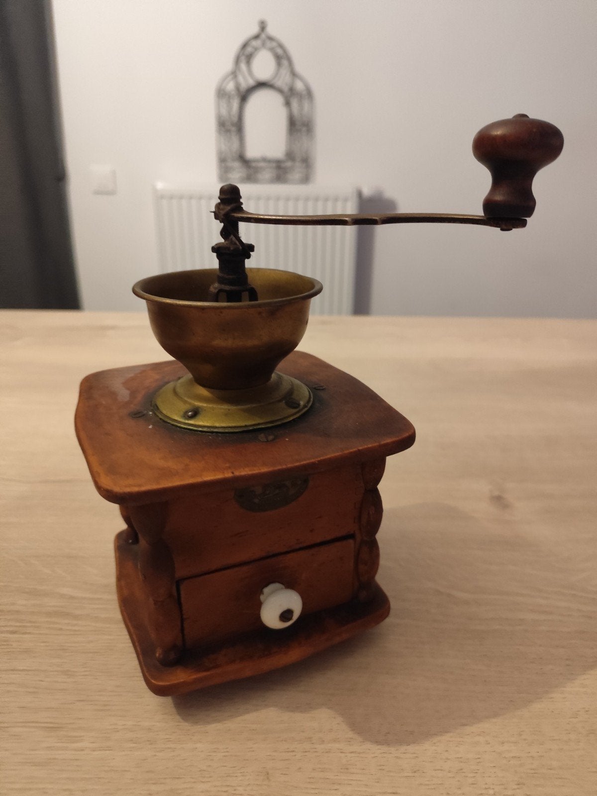 Ancien moulin à café Robert Zassenhaus en bois et laiton, Enlèvement ou Envoi