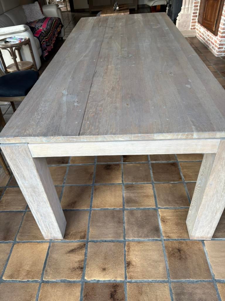 Grande table à manger en bois massif, 100 à 150 cm, Enlèvement, Utilisé, Chêne
