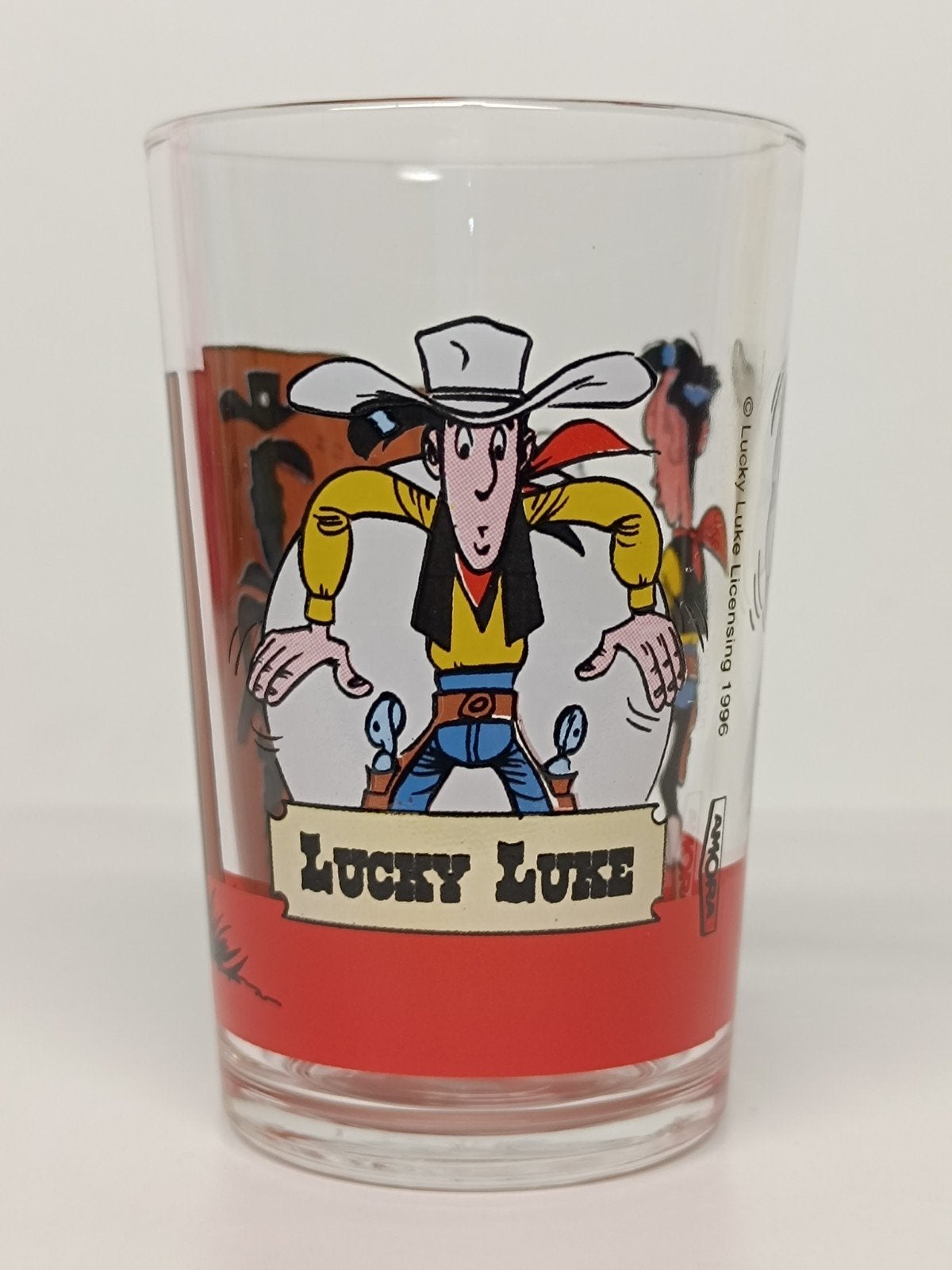 Lucky Luke Amora 1996 vintage glas, Ophalen of Verzenden