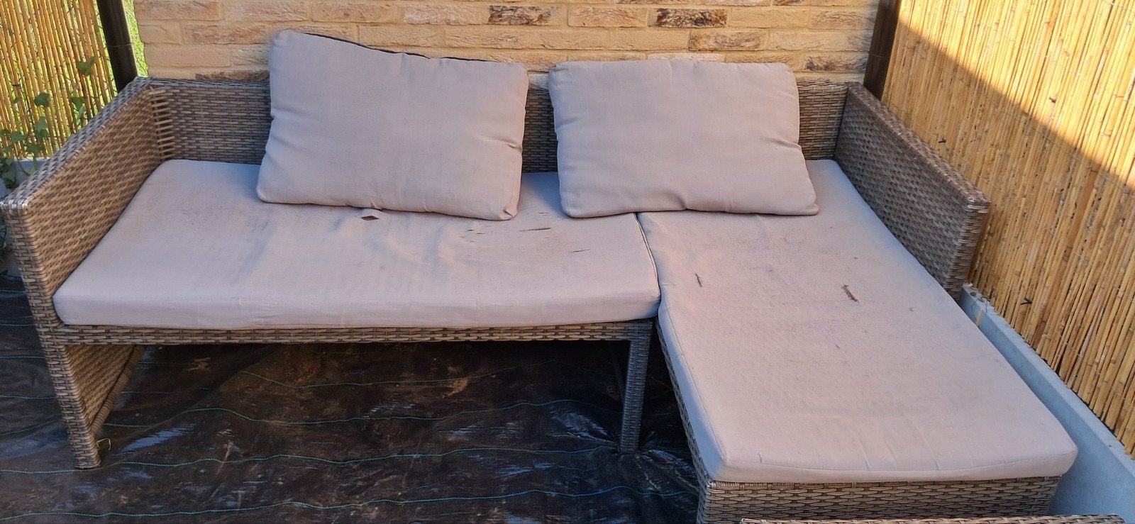 Lounge, terraszetels met tafeltje, Tuin en Terras, Tuinsets en Loungesets, Ophalen, 4 zitplaatsen, Gebruikt, Bank