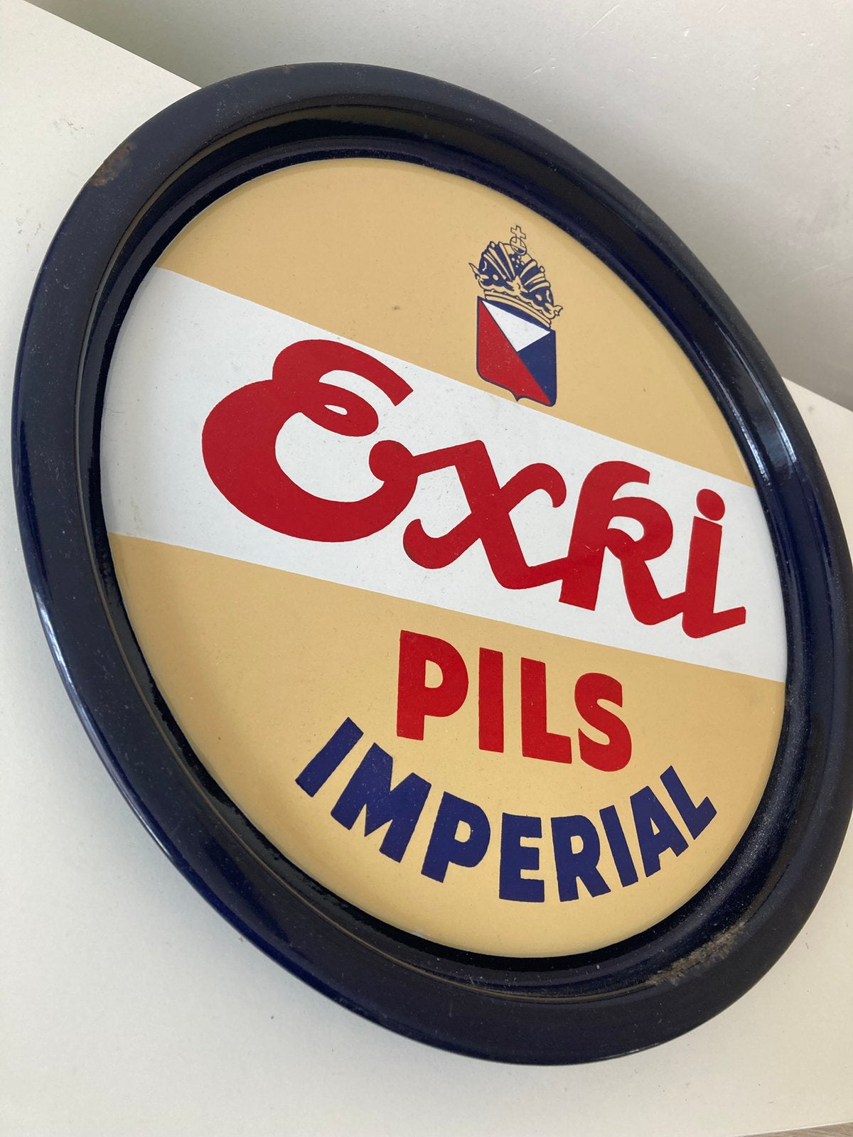 Emaillle Exki Pils Imperial bierplateau, Verzamelen, Ophalen of Verzenden, Zo goed als nieuw