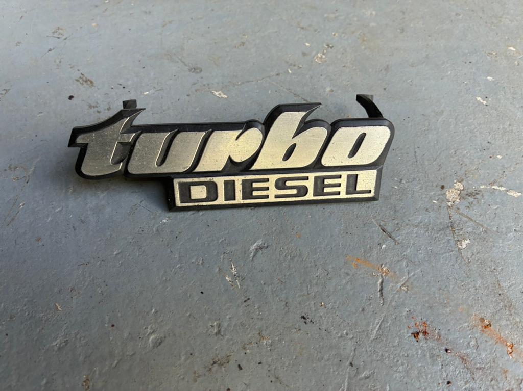 Golf mk2 turbo diesel embleem, Ophalen of Verzenden